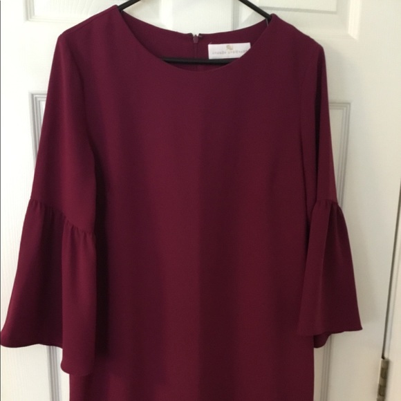 Dress garnet with bell sleeves size m - Picture 1 of 5